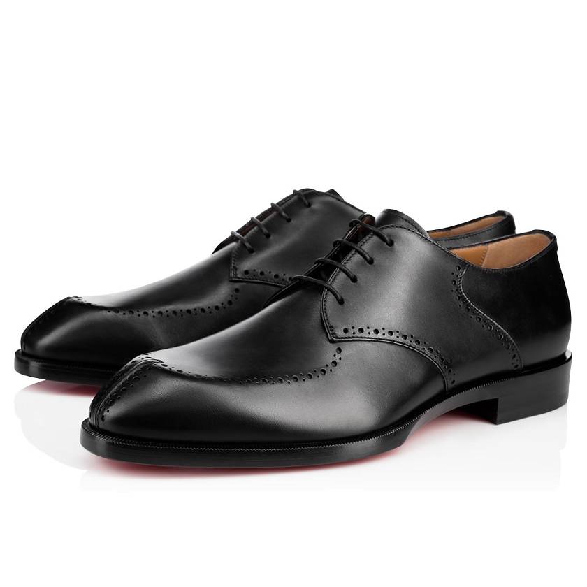 Men's Christian Louboutin A Mon Homme Leather Derby Shoes - Black [2871-605]